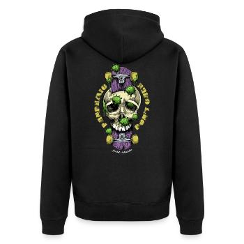 Covid Pandemic Skateboarding - Unisex Premium Organic Zip Hoodie - black - Back - Nico (187cm)