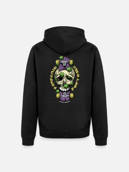 Covid Pandemic Skateboarding - Unisex Premium Bio Zip Hoodie - Schwarz