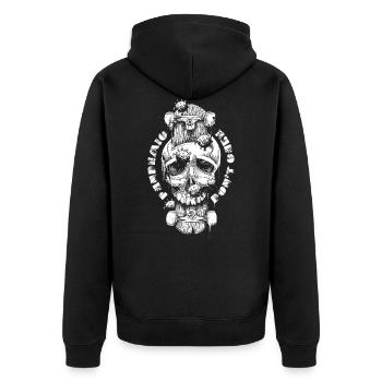 Pandemic skater - Unisex Premium Organic Zip Hoodie - black - Back - Nico (187cm)