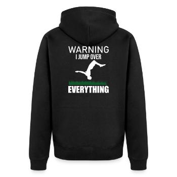 Stuntman I do my all own Stunts Fun Design Gift - Unisex Premium Organic Zip Hoodie - black - Back - Nico (187cm)
