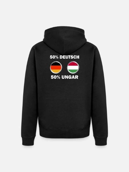 Deutsch Ungarn Ungar Deutscher - Unisex Premium Bio Zip Hoodie - Schwarz