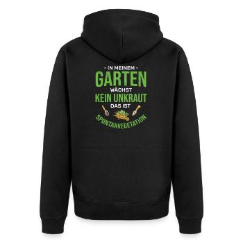 Gärtner Garten Gartenbau - Unisex Premium Bio Zip Hoodie - Schwarz - Hinten - Nico (187cm)