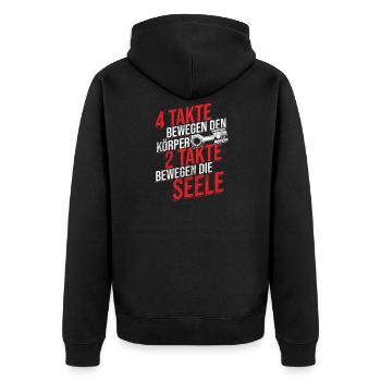 Tuning Auto - Unisex Premium Bio Zip Hoodie - Schwarz - Hinten - Nico (187cm)