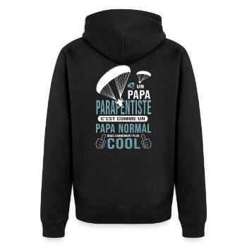 PAPA PARAPENTISTE cadeau parapente papa - Veste à capuche bio Premium Unisexe - noir - Dos - Nico (187cm)