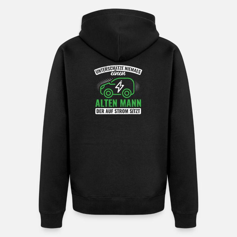Elektroauto E-Auto Auto - Unisex Premium Bio Zip Hoodie - Schwarz