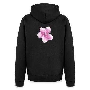 fleur de cerisier japon rose - Veste à capuche bio Premium Unisexe - noir - Dos - Nico (187cm)
