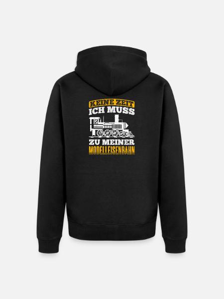 Modelleisenbahn Eisenbahn - Unisex Premium Bio Zip Hoodie - Schwarz