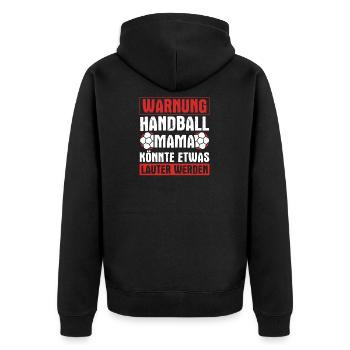 Handball Sportart Handballer - Unisex Premium Bio Zip Hoodie - Schwarz - Hinten - Nico (187cm)