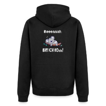 Lustige Koala Geschenke - Unisex Premium Bio Zip Hoodie - Schwarz - Hinten - Nico (187cm)