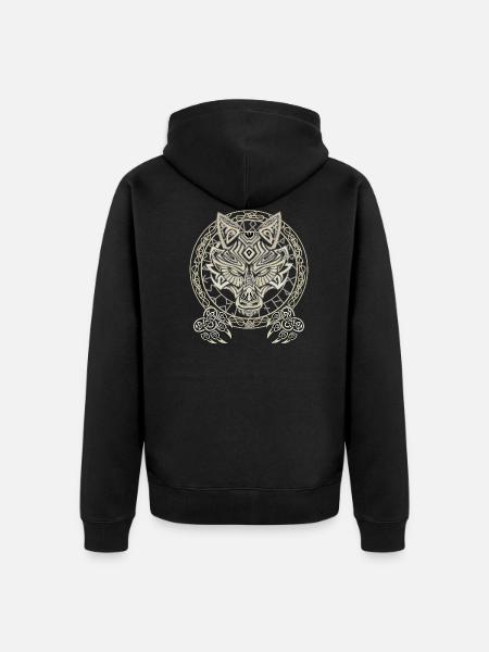 Viking Wolf - Unisex Premium Organic Zip Hoodie - black