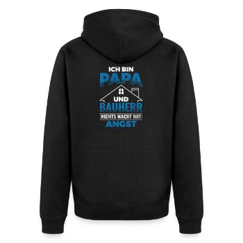 Papa Und Bauherr Nichts Macht Angst Vater - Unisex Premium Bio Zip Hoodie - Schwarz - Hinten - Nico (187cm)
