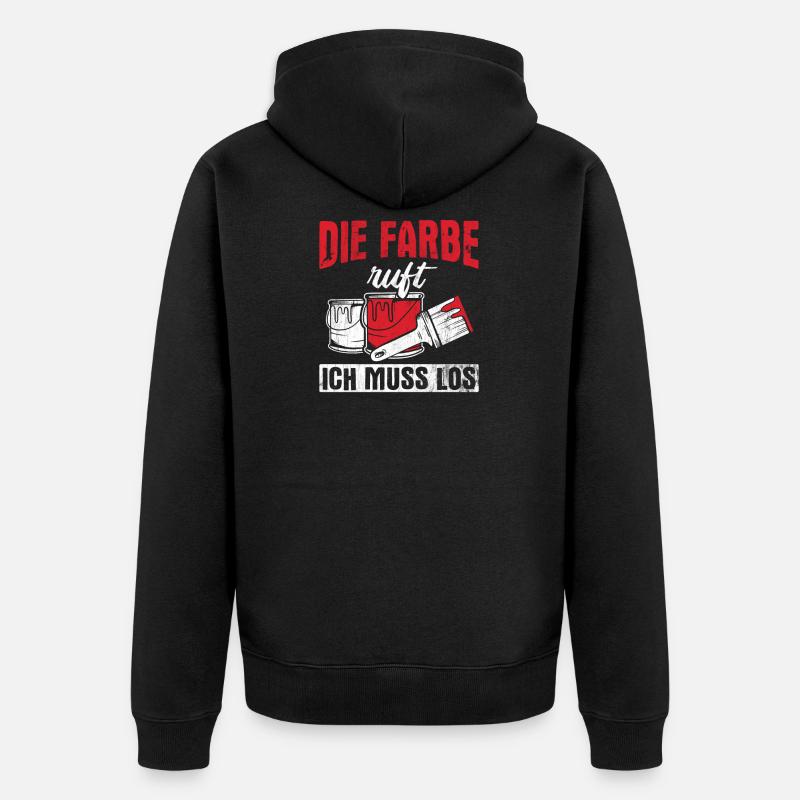 Maler Pinsel - Unisex Premium Bio Zip Hoodie - Schwarz