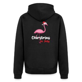 Christmas in July Flamingo - Veste à capuche bio Premium Unisexe - noir - Dos - Nico (187cm)