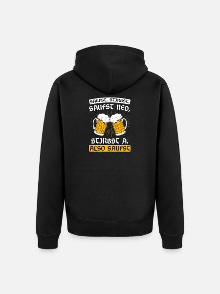 Bayern Dahoam Boarisch - Unisex Premium Bio Zip Hoodie - Schwarz