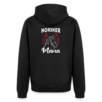 Pferd Pferde - Unisex Premium Bio Zip Hoodie - Schwarz - Hinten - Nico (187cm)