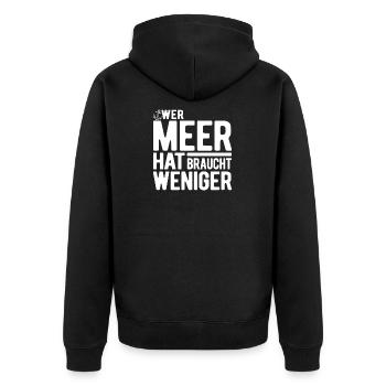 Norddeutschland Moin Geschenk - Unisex Premium Bio Zip Hoodie - Schwarz - Hinten - Nico (187cm)