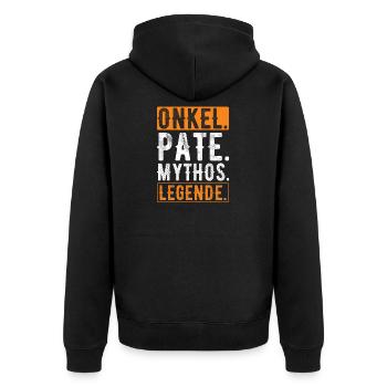 Godfather Gift - Unisex Premium Organic Zip Hoodie - black - Back - Nico (187cm)