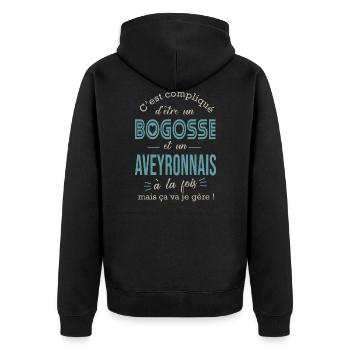 Aveyronnais cadeau humour aveyron aveyronnais - Veste à capuche bio Premium Unisexe - noir - Dos - Nico (187cm)