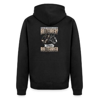 Bullterrier Hunde - Unisex Premium Bio Zip Hoodie - Schwarz - Hinten - Nico (187cm)