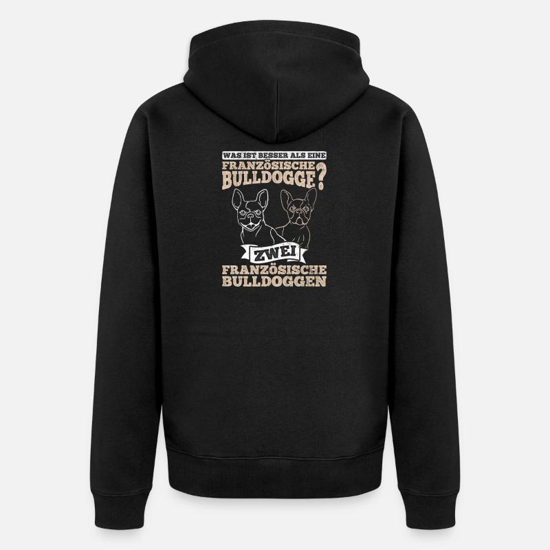 Bouledogue français Bouledogues français - Veste à capuche bio Premium Unisexe - noir