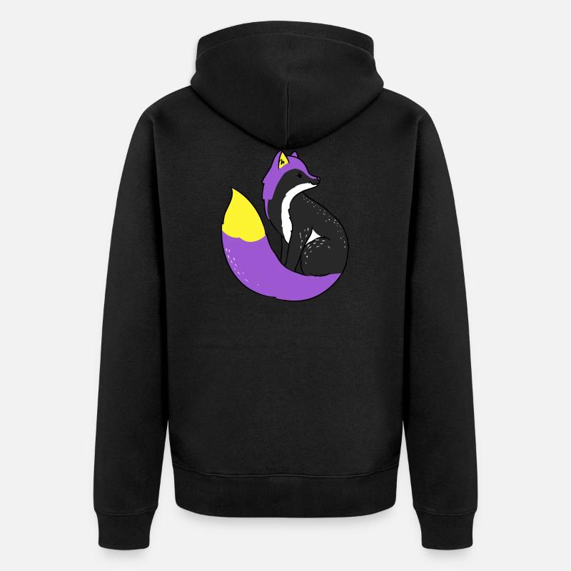 Nonbinary Fox Nonbinary Pride - Unisex Premium Organic Zip Hoodie - black