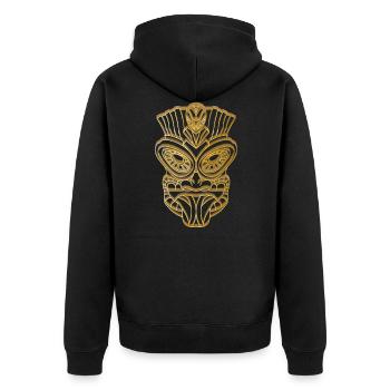 Tiki Masque Tiki Bar Hawaii Or - Veste à capuche bio Premium Unisexe - noir - Dos - Nico (187cm)