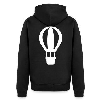 Icône de montgolfière - Veste à capuche bio Premium Unisexe - noir - Dos - Nico (187cm)