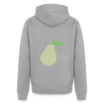poire - Veste à capuche bio Premium Unisexe - gris chiné - Dos - Nico (187cm)