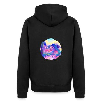 crystalline landscape nature 2 - Unisex Premium Organic Zip Hoodie - black - Back - Nico (187cm)