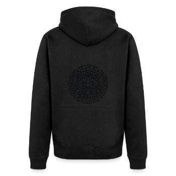 Magie culturelle d’un tatouage maori en rond - Veste à capuche bio Premium Unisexe - noir - Dos - Nico (187cm)
