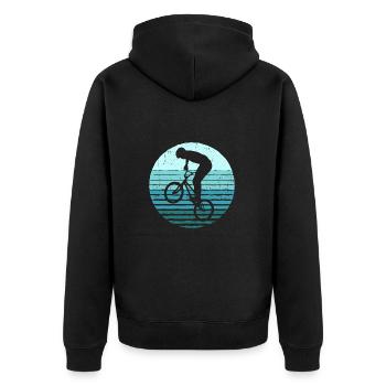 BMX Bicycle Motif Rétro Freestyle BMX Enfants Garçon - Veste à capuche bio Premium Unisexe - noir - Dos - Nico (187cm)