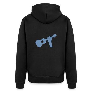 Musik Ukulele Arm Heavy Metal Rocker - Unisex Premium Bio Zip Hoodie - Schwarz - Hinten - Nico (187cm)