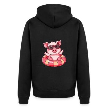 Cochon Été Bande Dessinée - Veste à capuche bio Premium Unisexe - noir - Dos - Nico (187cm)