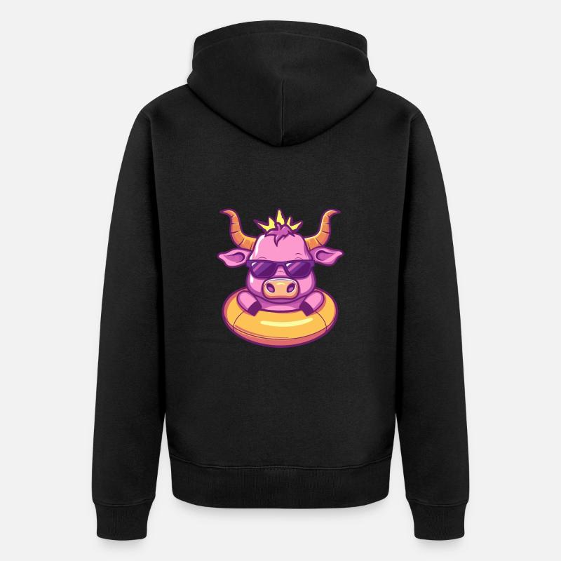 Bande dessinée d’été Taureau - Veste à capuche bio Premium Unisexe - noir
