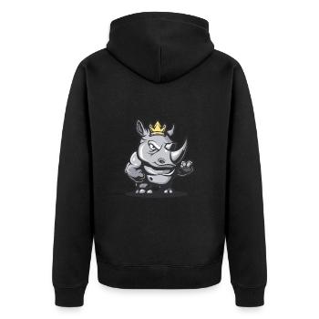 Couronne de bande dessinée de rhinocéros - Veste à capuche bio Premium Unisexe - noir - Dos - Nico (187cm)