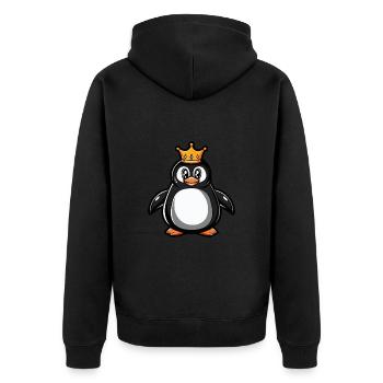 Couronne de bande dessinée pingouin - Veste à capuche bio Premium Unisexe - noir - Dos - Nico (187cm)