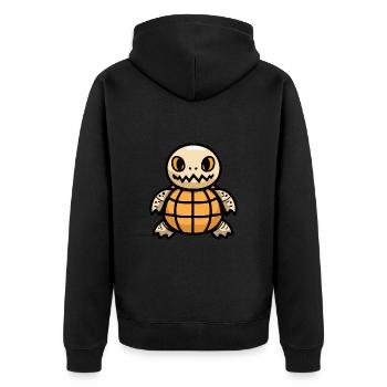 Bande dessinée Tortue Halloween - Veste à capuche bio Premium Unisexe - noir - Dos - Nico (187cm)