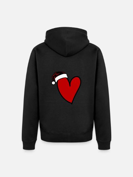 Herz Weihnachten - Unisex Premium Bio Zip Hoodie - Schwarz