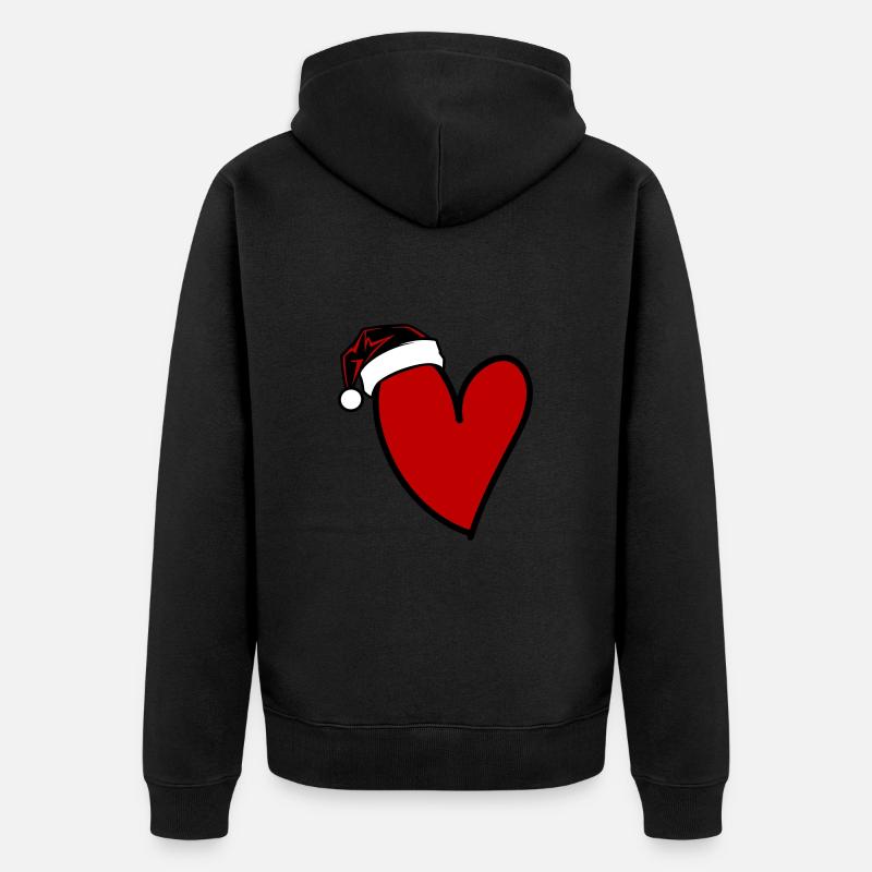 Coeur Noël - Veste à capuche bio Premium Unisexe - noir