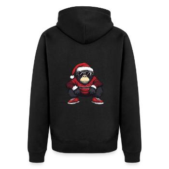 Gorilla Weihnachten Noël laid - Veste à capuche bio Premium Unisexe - noir - Dos - Nico (187cm)