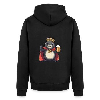 Phoque Animal Bière Drôle - Veste à capuche bio Premium Unisexe - noir - Dos - Nico (187cm)