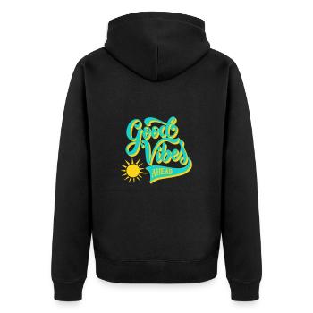 Bonnes vibrations - Veste à capuche bio Premium Unisexe - noir - Dos - Nico (187cm)