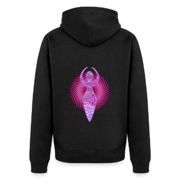 déesse en spirale e 62 - Veste à capuche bio Premium Unisexe - noir - Dos - Nico (187cm)