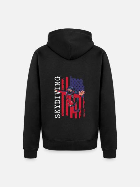Paragliding Paragliding Hang Glider Jump - Unisex Premium Organic Zip Hoodie - black