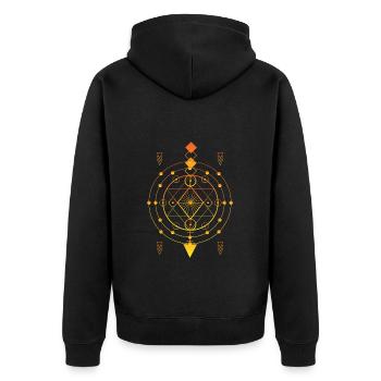 Symbolisme des signes Signification de la forme - Veste à capuche bio Premium Unisexe - noir - Dos - Nico (187cm)