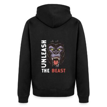 Chimpanzé singe primate - Veste à capuche bio Premium Unisexe - noir - Dos - Nico (187cm)