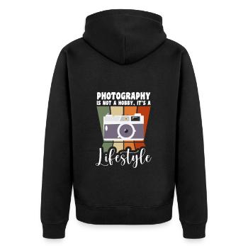 Photographe Photographie Appareil photo numérique - Veste à capuche bio Premium Unisexe - noir - Dos - Nico (187cm)