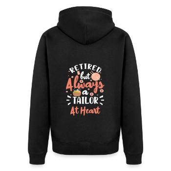 Tailor Thread Pants Bespoke Tailor - Unisex Premium Organic Zip Hoodie - black - Back - Nico (187cm)