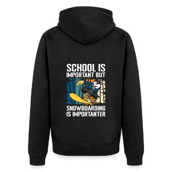 Snowboarder Hobby Snow Berg - Unisex Premium Bio Zip Hoodie - Schwarz - Hinten - Nico (187cm)