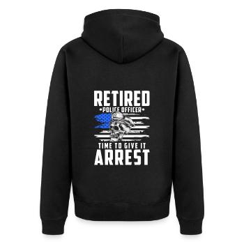 Police Siren Inspector - Unisex Premium Organic Zip Hoodie - black - Back - Nico (187cm)